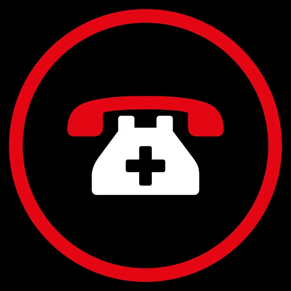 Hastane telefon yuvarlak simge — Stok fotoğraf