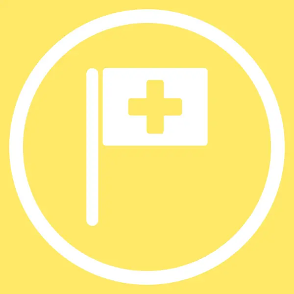 Hospital Flag Circled Icon — Stock Photo, Image