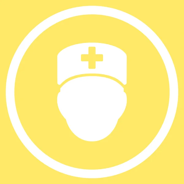 Doctor Head Rounded Icon — Stock Photo, Image