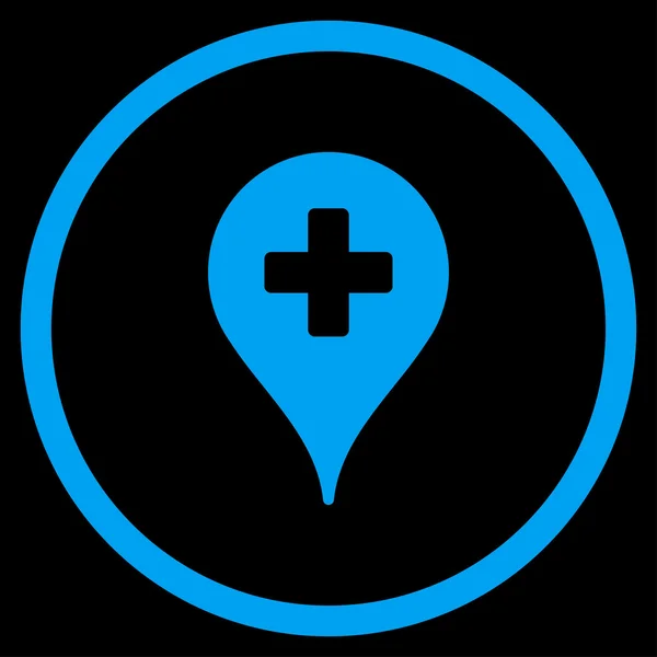 Hospital Map Pointer Rounded Icon — Stock Photo, Image