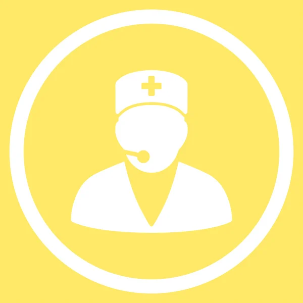 Medical Operator Circled Icon — Stock Photo, Image