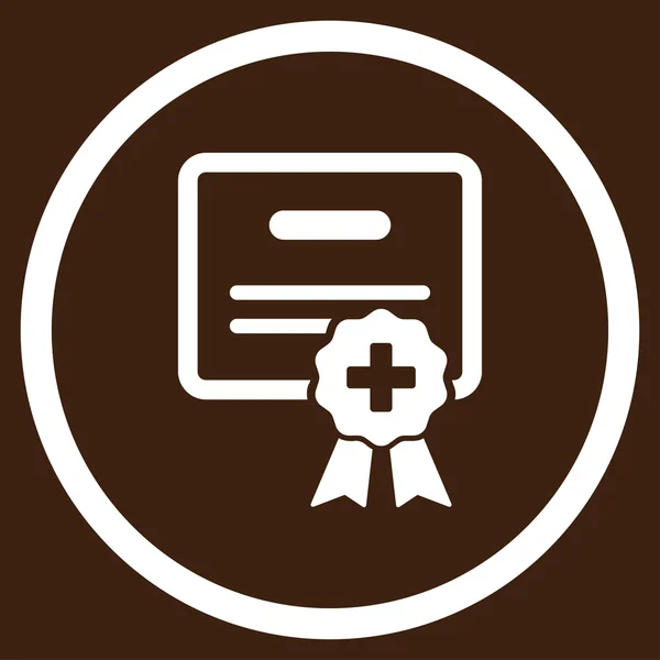 Medical Certificate Circled Icon — Stock Photo, Image