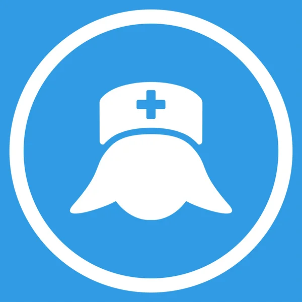 Krankenschwester Kopf umkreiste Ikone — Stockfoto