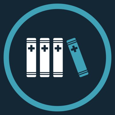 Tıp kütüphanesi yuvarlak simge