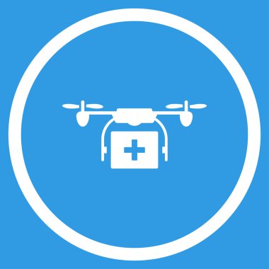Tıbbi hava helikopter nakliye yuvarlak simge