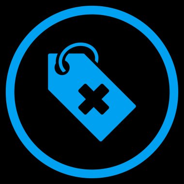 Hastane etiketi yuvarlak simgesi