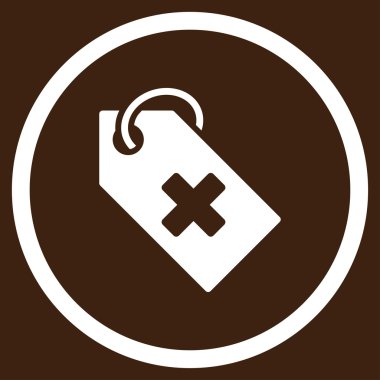 Hastane etiketi yuvarlak simgesi