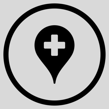 Klinik harita işaretçi çember simge