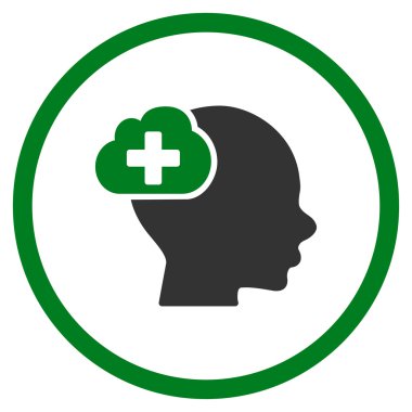 Tıbbi düşünme yuvarlak simge