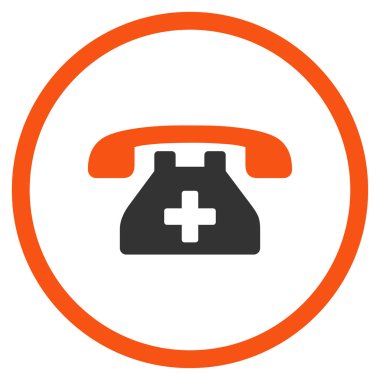 Hastane telefon yuvarlak simgesi