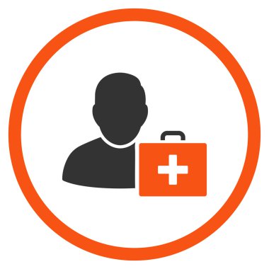 İlk yardım adam yuvarlak simge