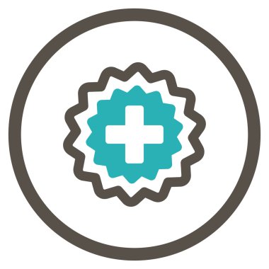 Tıbbi çapraz damga yuvarlak simge