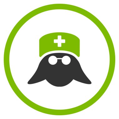 Tıbbi hemşire kafa simgesi yuvarlak