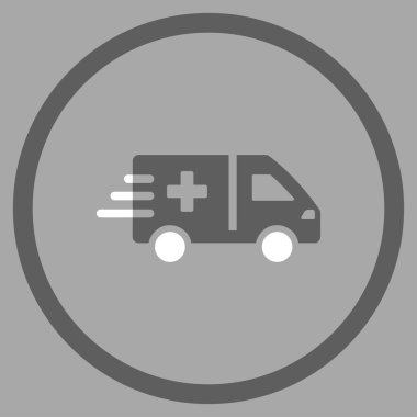 Ambulans araba yuvarlak simge