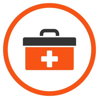 İlkyardım araç kutusu yuvarlak simgesi
