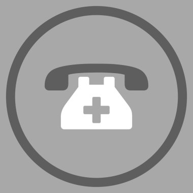 Hastane telefon yuvarlak simge