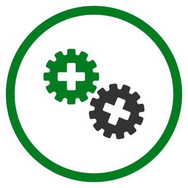 Tıbbi gereçler yuvarlak simge