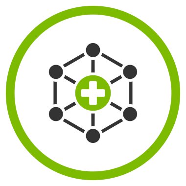 Tıbbi ağ yuvarlak simge