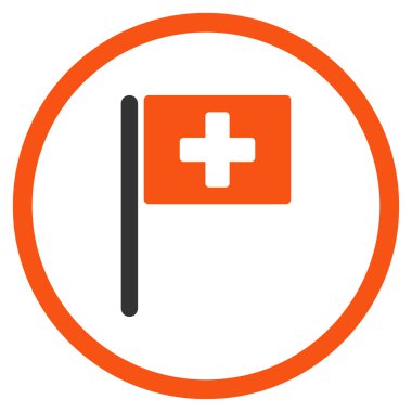 Hastane bayrak yuvarlak simgesi