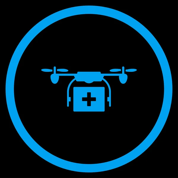 Icona arrotondata spedizione Airdrone medico — Foto Stock