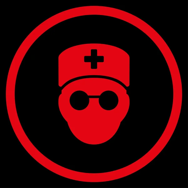 Medic hoofd afgerond pictogram — Stockfoto