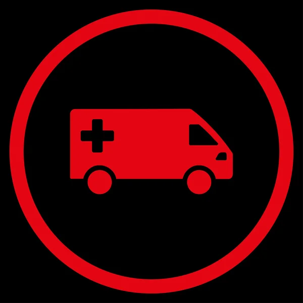 Ambulans Van yuvarlak simge — Stok fotoğraf