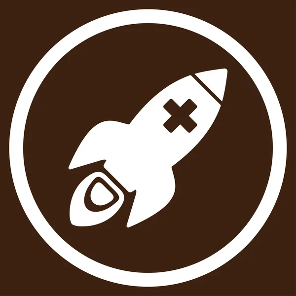 V kroužku ikona lékařské raketa — Stock fotografie