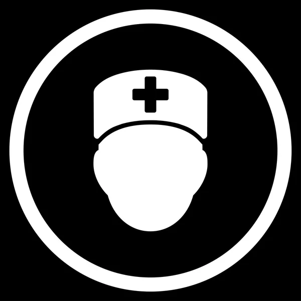 Ärztekopf rundet Symbol ab — Stockfoto