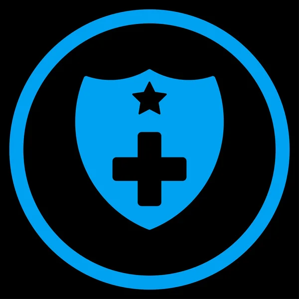 Medische verzekering Shield afgeronde pictogram — Stockfoto