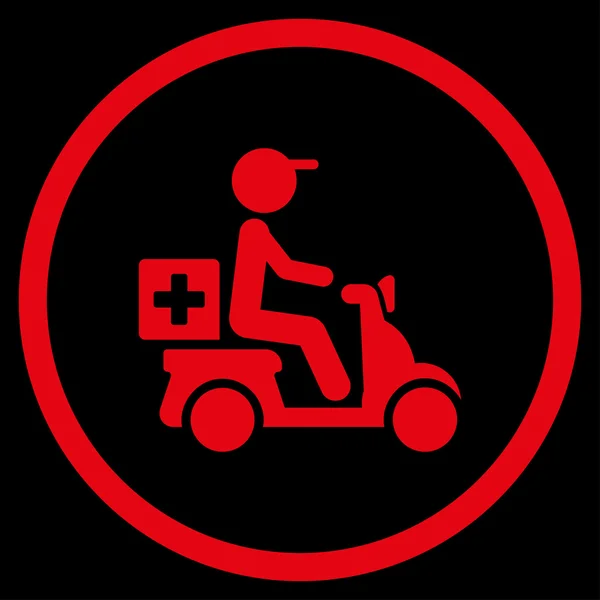 Terapi motorcykel leverans rundade ikonen — Stockfoto