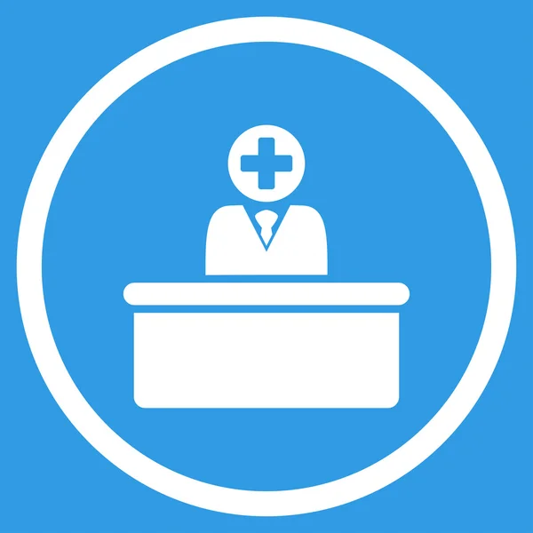 Medical Bureaucrat Rounded Icon — Stock Photo, Image