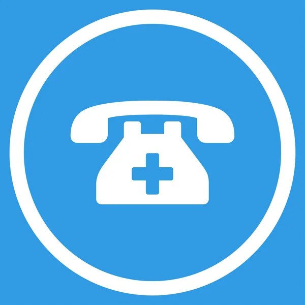 Круглая икона телефона клиники — стоковое фото