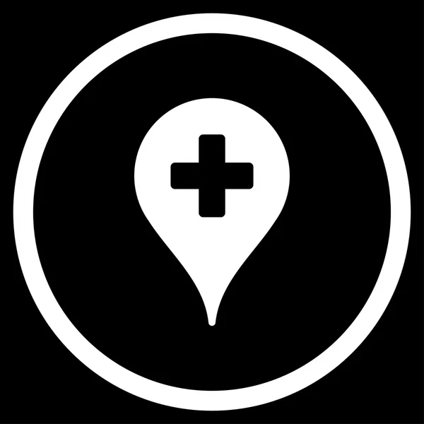 Szpital mapę wskaźnika krążyły ikona — Zdjęcie stockowe