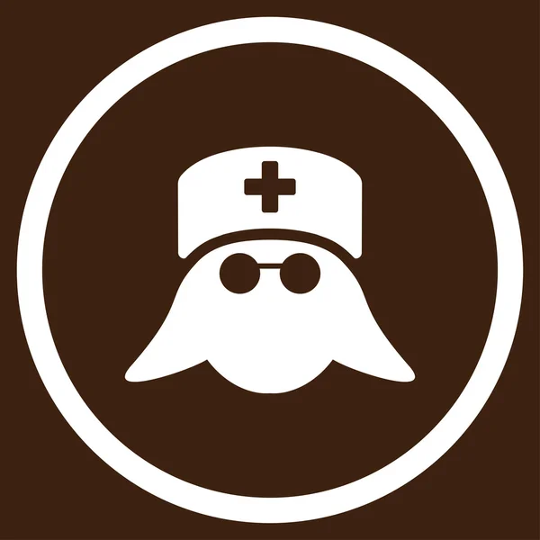 Enfermera médica cabeza redondeada icono — Foto de Stock