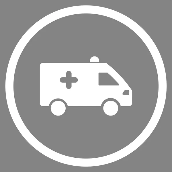 Ícone arredondado do carro do hospital — Fotografia de Stock