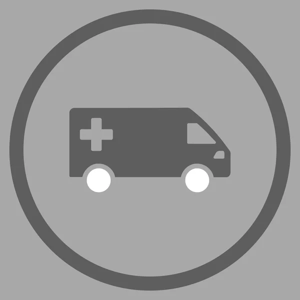 Ambulans Van yuvarlak simge — Stok fotoğraf