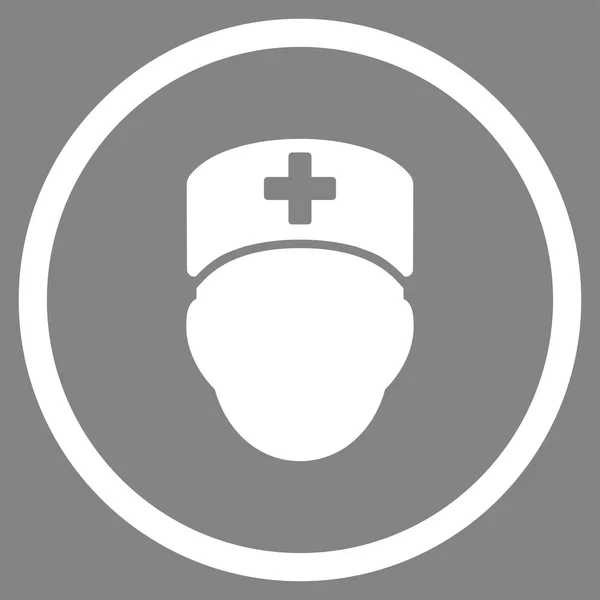 Doctor Head Circled Icon — Stock Photo, Image