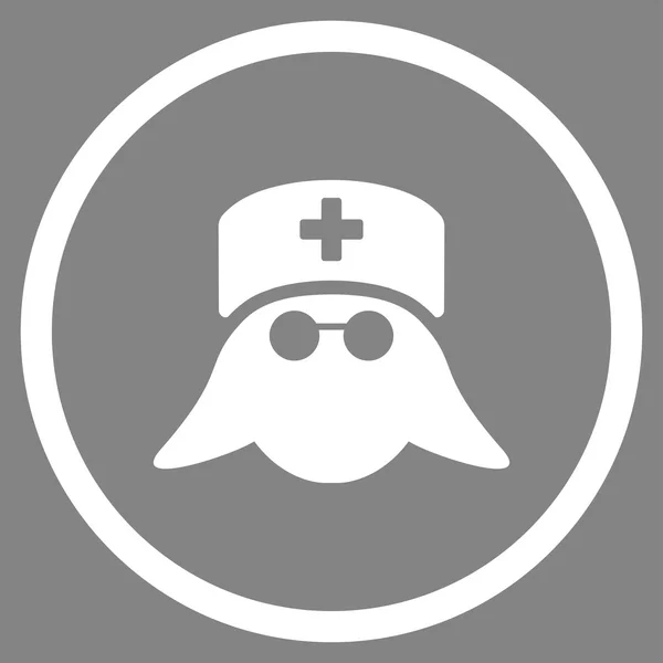 의료 간호사 머리 동그라미 아이콘 — 스톡 사진