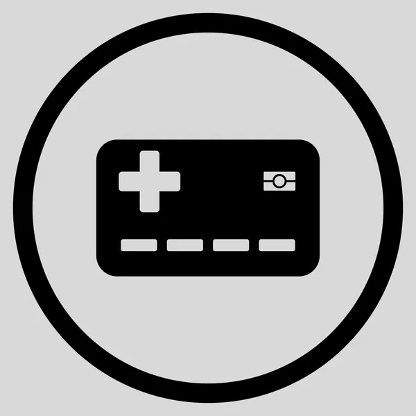 Medycznych karty ubezpieczenia krążyły ikona — Zdjęcie stockowe
