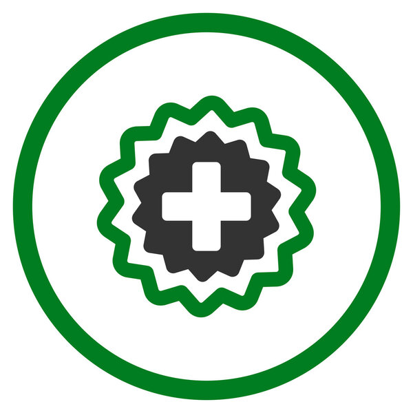 Medical Cross Stamp Circled Icon