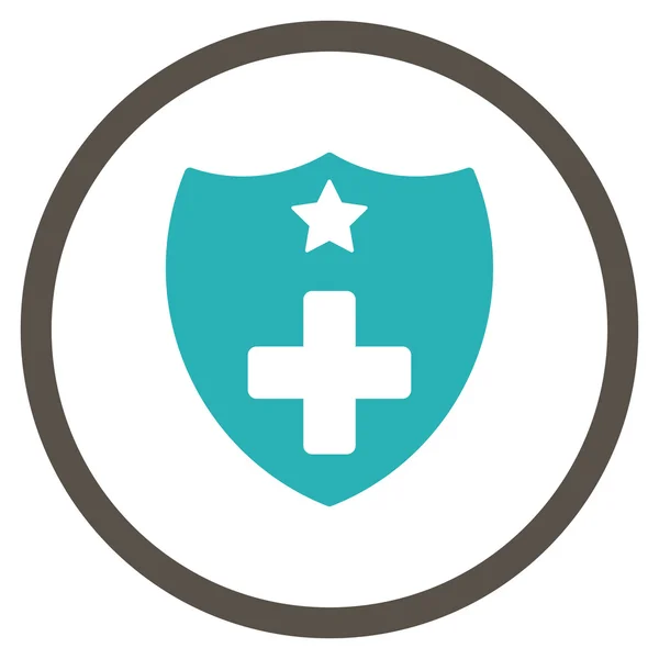 Medyczne ubezpieczenia Tarcza zaokrąglona ikona — Zdjęcie stockowe