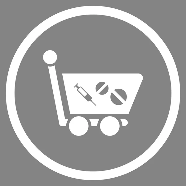 Medication Shopping Cart Circled Icon — Stock Photo, Image