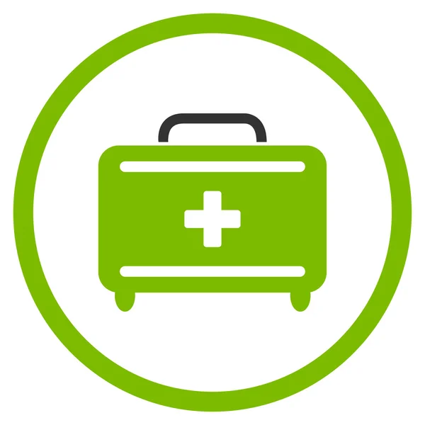 First Aid Toolkit Rounded Icon — Stock Photo, Image