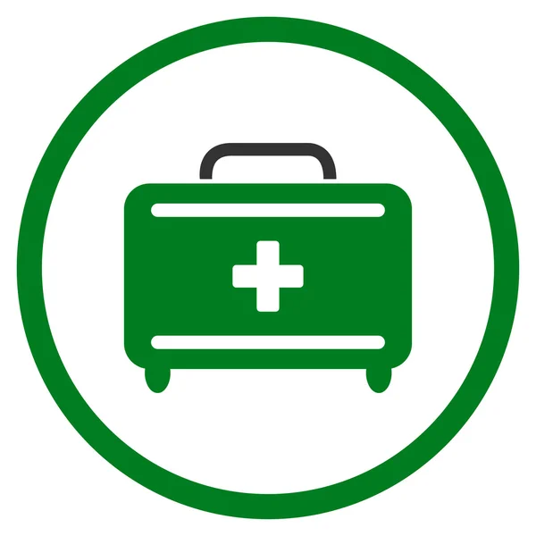 First Aid Toolkit Rounded Icon — Stock Photo, Image
