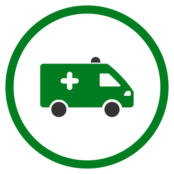 Icono circular del coche del hospital — Foto de Stock
