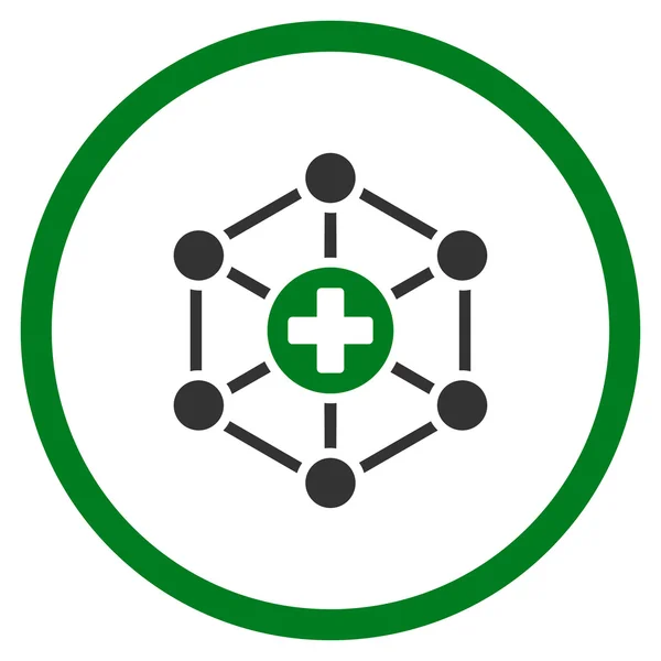 Круговая икона медицинской сети — стоковое фото