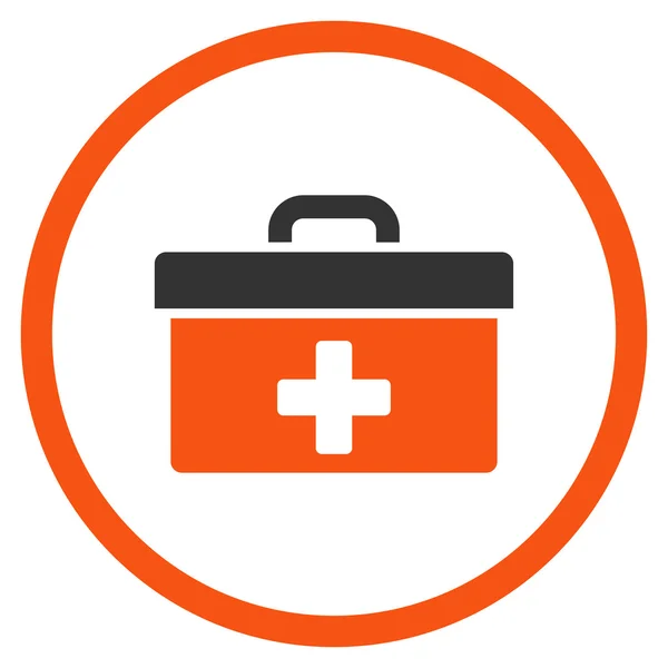 First Aid Toolbox Rounded Icon — Stock Photo, Image