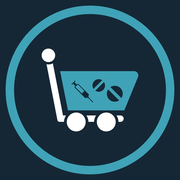 Medication Shopping Cart Circled Icon — Stock Photo, Image