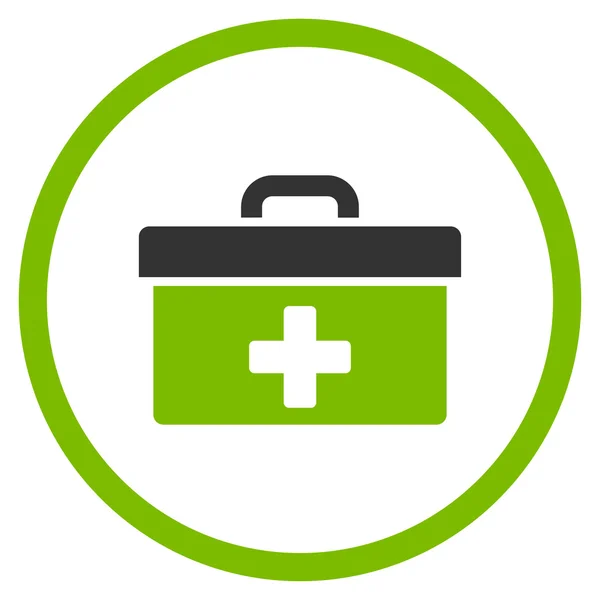 Icono circular de caja de herramientas de primeros auxilios —  Fotos de Stock