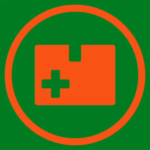 Ícone arredondado da caixa médica — Fotografia de Stock